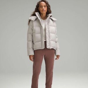 NWT Lululemon Wunder Puff Jacket 600 Down, Heathered Natural Ivory, Size 0